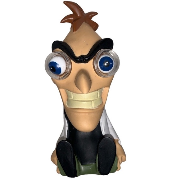 Disney  Dr. Doofenshmirtz squeeze pop & bug out eyes stress toy 5" - Picture 1 of 9